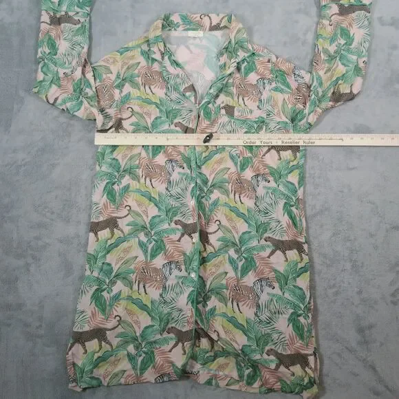 NWOT World Market Exotic Pajamas Womens Size L/XL Jungle Print Nightshirt ebr - Picture 8 of 11